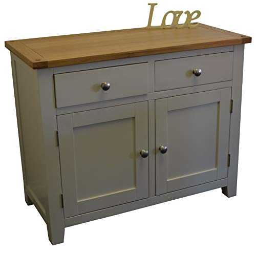 Classically Modern Dorset French Ivory/Cream Painted Oak & Pine 2 Door Sideboard Cupboard Cabinet Living Room Furniture