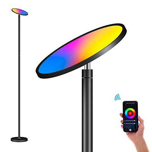 Floor Lamp Smart 35W Super Bright Led Uplighter Tall Lamps Standing Reading Lamps for Living Room Bedroom, Touch Control & APP Control, Timing, RGBCW, 2700K-6500K, Works with Alexa and Google Home
