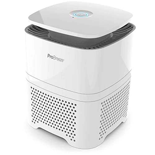 Pro Breeze® Air Purifier for Home, 4-in-1 with Pre, True HEPA & Active Carbon Filter with Negative Ion Generator. Air Cleaner for Home, Office, Allergies, Smoke, Dust, Pollen & Pet Hair - Quiet Mark