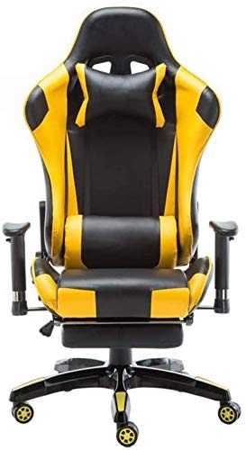 Racing Gaming Chair,E-Sports Chair,Recliner,Computer Chair Armchair (Color : Yellow)