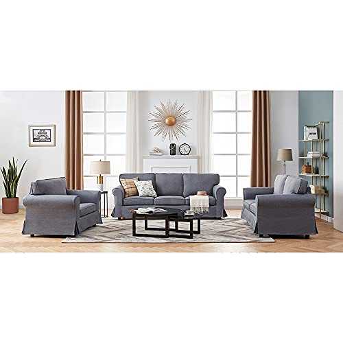 Modern Accent Armchair 2 Seater Sofa 3 Seater Sofa Modern Corner Sofa Fabric Chair Compact Sofa Loveseat Couches Settee Sofa Set for Living Room Bedroom Office Lounge, Removable Cover