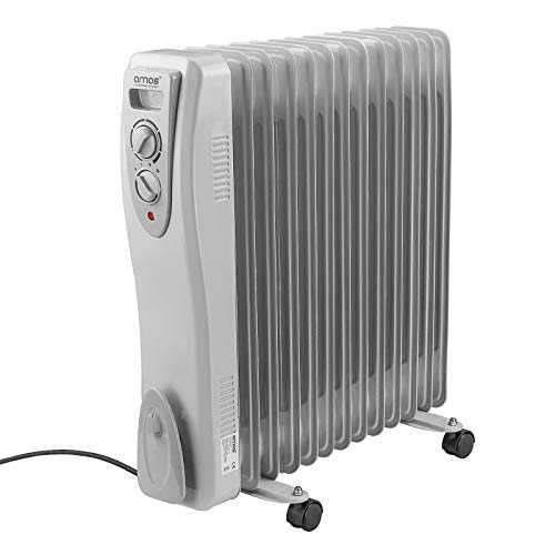 AMOS™ 13-Fin 3000W Oil Filled Radiator 3 Heat Settings with Adjustable Temperature Thermostat Home Office Heater