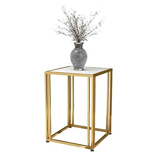 jiji end table Nordic Marble Side Table Small Apartment Living Room Light Luxury Metal Coffee Table Corner Bedside Table Square Tea Table coffee table (Color : 35x35x56 cm A2)