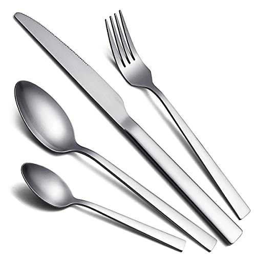 Cutlery Set 32 Pieces,Kyraton Stainless Steel Cutlery Set,Stainless Steel Flatware Set,Stainless Steel Flatware Silverware Sets with Knife Spoon Fork, Dishwasher Safe,Service for 8.