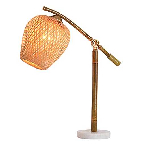 YUHUAWF Bedside Lamp Handmade Bamboo Bedside Table Lamp Modern Creative Bedside Lamp Table Lamp Home Bedroom Bedside Table Lamp Study Room Living Room Decorative Lamp Dimmable