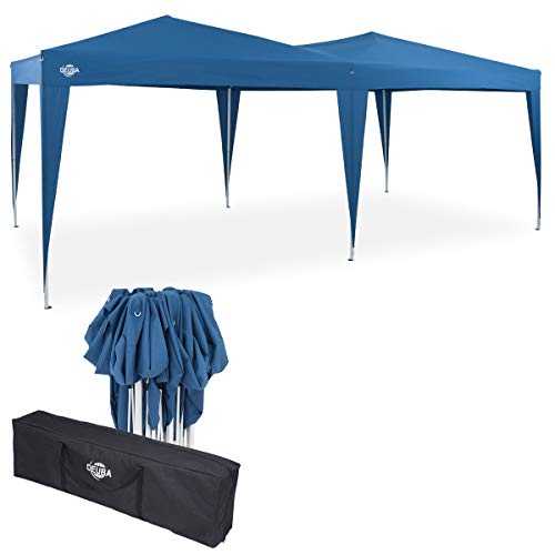 Deuba 3x6m Gazebo Pop Up Marquee Garden Outdoor Waterproof Canopy Festival Wedding Party Tent Awning Carry Bag (Blue)