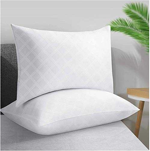 LUTE Pillows Pack of 2, Sleeping Bed Pillows Down Alternative Hypoallergenic & Mite Resistant Pillows for Back/Stomach/Side Sleepers, Pillows for Neck Pain Suffers Standard Size (48x74 cm)