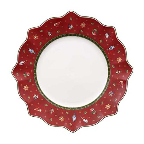 Villeroy & Boch 14-8585-2620 Toy's Delight Porcelain Dinner Plate, Pack of 1, White/Red
