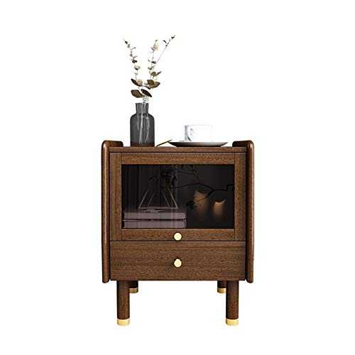 Accent Table Nightstand Bedroom Bedside Table Walnut Solid Wood Nordic Bedside Storage Cabinet Bedroom Small Cabinet Locker Small Table