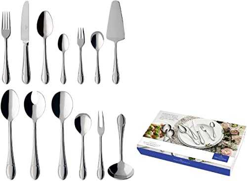 Villeroy & Boch Mademoiselle Cutlery Set, Stainless Steel, Silver, 68 Pieces