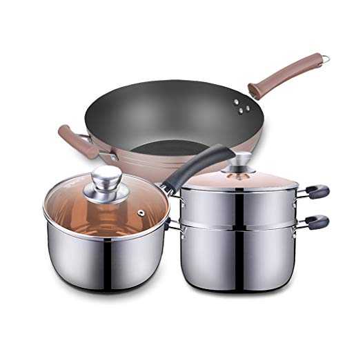 ZLDGYG Cookware Set, Kitchenware Set, A Full Set Of Household Cooking Pots, Household Cooking Pans, Three-piece Cooking Pot Sets