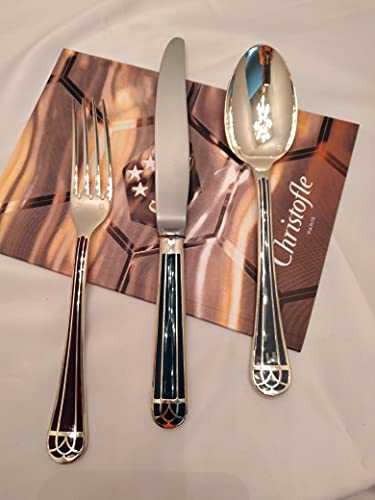 Set 3 pcs cutlery in colored alloy MOD. TALISMAN S/MESURE Christofle. Table spoon grey 12/04 Table fork violet 16/96 table knife green 02/99