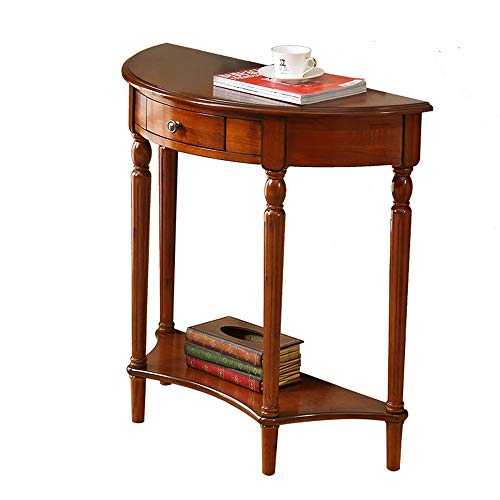 Family History Hallway Wall Table, European Semicircle Entryway Console Table for Bedroom Living Room Foyer Office,80x35x80cm
