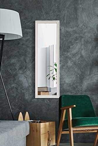 MATT White Full Length Shabby Chic Antique Style Rectangular Dressing / Hall Mirror Complete with Premium Quality Pilkington's Glass - Overall Size: 49 inches x 16 inches