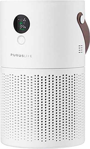 PURUS LIFE portable Air Purifier for home, with HEPA filter, filters pollen, pet dander, smoke, dust and cooking odor, mobile, with integrated rechargeable battery