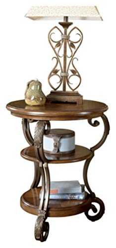 Ashley Furniture Signature Design - Nestor End Table - Traditional Vintage Style - Round - Medium Brown
