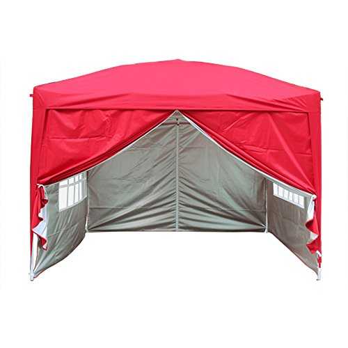 Greenbay Premium Red Pop-up Gazebo with Silver Protective Layer + 4 Leg Weight Bags + Carrying Bag 3x3M