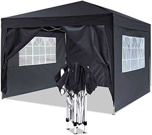 YUEBO 3x3m Gazebo, Heavy Duty Gazebo Waterproof Marquee Tent Gazebo with Sides and Carry Bag for Garden/Beach/Instant Shelter/Flea Market