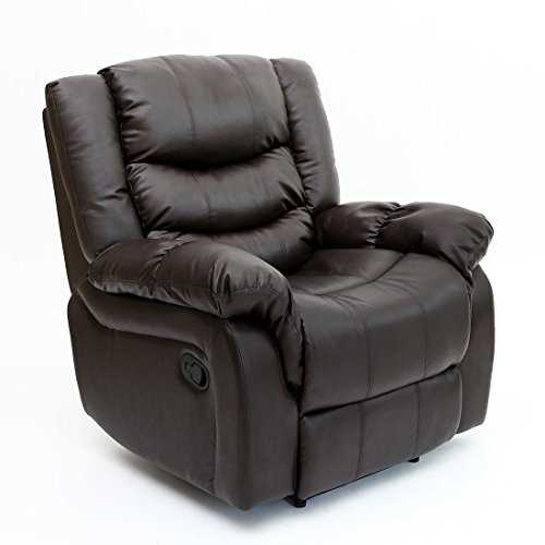 Seattle Bonded Leather Recliner Armchair Sofa Home Lounge Chair Reclining Gaming (Brown)