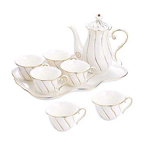 Tea Set European Minimalist Ceramic Afternoon Tea Set Complete Set Home Black Tea Cup Ceramic Tea Sets (Color : Photo Color, Size : One Size)