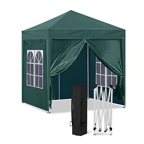 CLIPOP 2x2m Pop Up Gazebo Outdoor Waterproof Canopy Marquee Tent with 4 Side Panels and Carry Bag, Heavy Duty Instant Shelter Gazebo for Wedding Outdoor Camping Beach