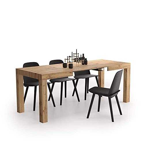 Mobili Fiver, First Extendable Table, 120(200) x80 cm, Rustic Oak, Made In Italy