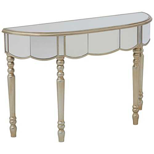 Premier Housewares Tiffany Mirrored Console Table, Wood - Silver