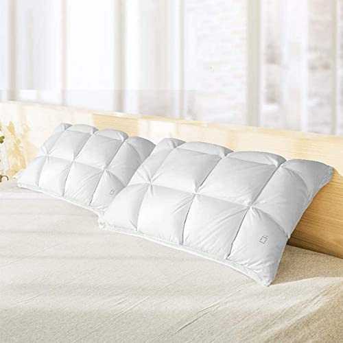 QIXIAOCYB White Goose Down Sleep Pillow High Elastic Breathable Replacement Pad for Neck And Head Support Indoor Lying Flat And Side Standard Bed Pillows 2 Packs