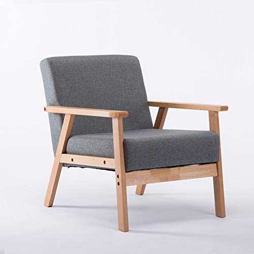 setsail Scandinavian Design Linen Fabric Armchair Tub Chair 1 Seater Sofa Accent Chair for Home Work Reception, Grey