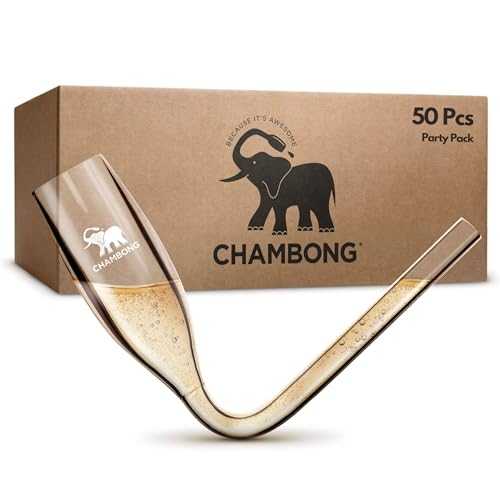 CHAMBONG – 6 oz Classic Size, 50 Pcs Acrylic Shatterproof Event Pack, Convenient Bulk Packaging - Champagne Shooter Plastic Flute - Fun Party Favor, Bachelorette, Bridesmaids Gifts