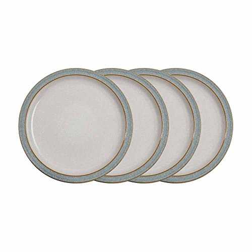 Denby 380048905 Elements 4 Piece Dinner Plate Set, Grey