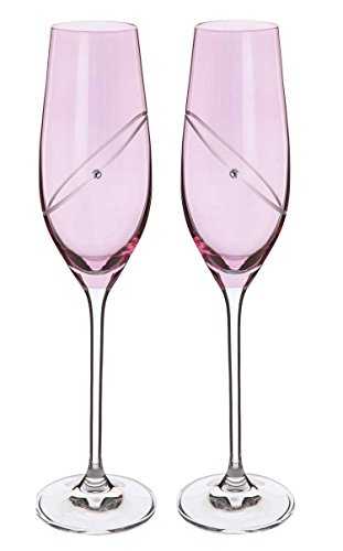 Dartington Crystal ST2663/5/RU/P - Celebration Ruby Champagne Flutes, Set of 2, 263mm High