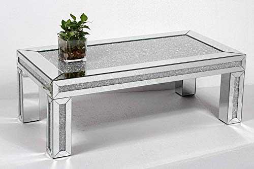 Mirrored Crushed Diamond Coffee Table - Contemporary Design