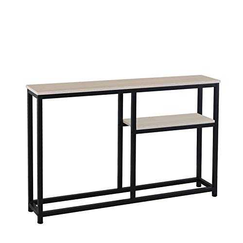 soges Console Table Hallway Entryway Table with Shelf Living Room Bedroom Desk Storage Shelves DX-122-GY-UT