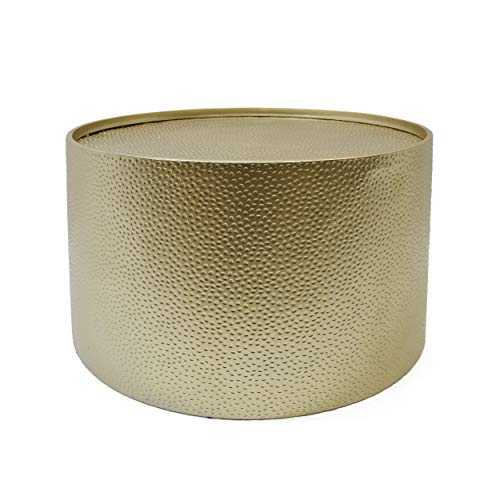 Christopher Knight Home Rache Modern Round Coffee Table with Hammered Iron, Gold, Metal, L x 26. 0” W x 17. 0” H