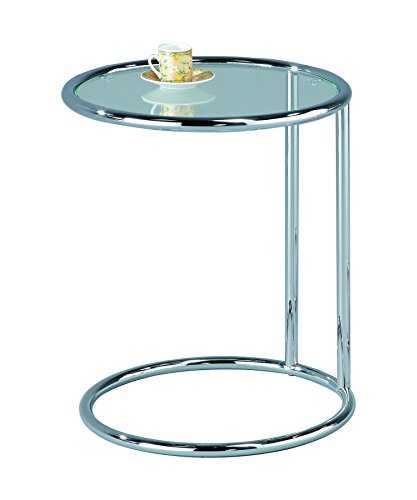 ASPECT Mia Round Side Coffee End Sofa Table, Chrome/Clear, 45x45x52 cm