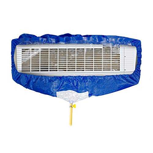 BJADE'S Mini Split Air Conditioner Cleaning Cover Bag Kit,with Drain Hose and Two Sides Support Plates,Dust Washing Clean Bag for Wall Mounted AC Units(L)