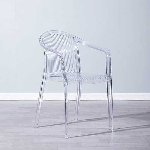 BEVANNJJ ZYY Nordic Dining Chairs Kitchen Furniture Plastic Modern Armchair Casual Simple Coffee Dining Chair Outdoor Modern Backrest Chair (Color : Transparent)