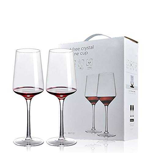 NAXIAOTIAO Holiday Wine Glasses Pure Stemware Artificial Lead-Free Crystal Red Wine Glass 400Ml Gift Box Wine Glass,6 sticks