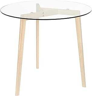 ZesenArt Home & Garden Tools-Dining Table Transparent 80 cm Tempered Glass