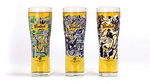Set of 3 Official Limited Edition Grolsch 20oz 1 Pint Lager Beer Glasses (Unconventional by Tradition)
