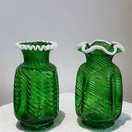 Ornament Green Hand-made Transparent Vase Hydroponic Decoration Vase Flower Ware Ornaments (D AS SHOW)