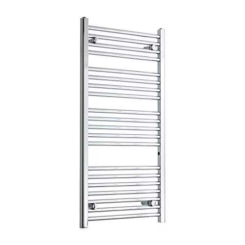 companyblue 550mm Wide Straight Chrome Heated Towel Rail Radiator Ladder Bathroom Warmer (1100 x 550 mm)