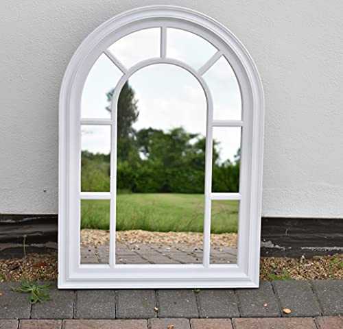 70x50cm WINDOW STYLE WALL MIRROR SIMPLY STYLISH DECOR MIRROR WHITE WALL WINDOW MIRROR (WHITE)