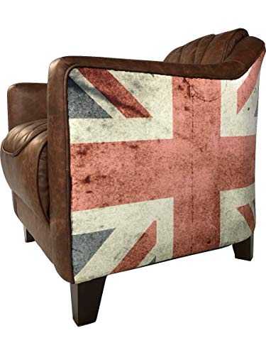 Wish Interiors Ltd Leather Tub Chair with Union Jack