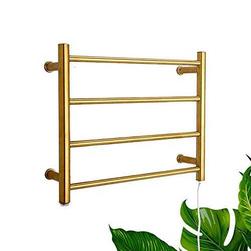 J.SCT-5 towel heater, 304 stainless steel gold electric towel radiator and wall-mounted bathroom towel drying rack for home, hotel bathroom radiator ZDDAB