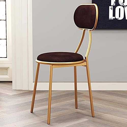 LYN-MEMORY Bar Stool Metal Gold Frame Kitchen Breakfast Stools with Back and Footrest for Kitchen, Counter Island, Coffee Shop, Bar (Size: 45 cm, Colour: Brown)