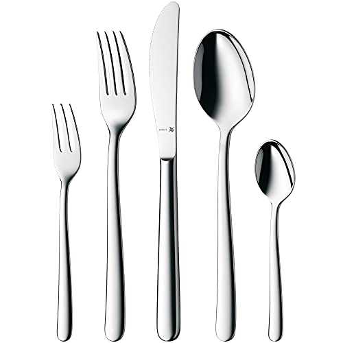 WMF 1260916342 Kult Cutlery Set for 6 People 30 Pieces Monobloc Knife, Polished Cromargan Protect Stainless Steel, Shiny, Scratch-Resistant, Dishwasher Safe 43.5 x 27 x 5.7 cm