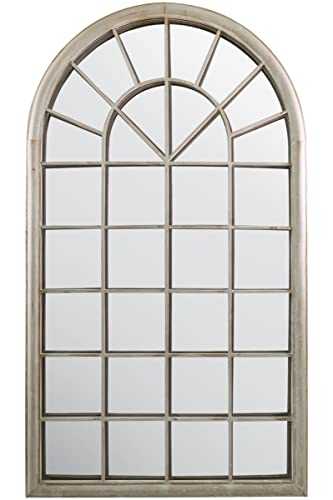 MirrorOutlet Milton manor Rustic Multi Panel Arched Window Garden Outdoor Mirror 5ft3 x 3ft 160cm x 91cm, GMA022-M