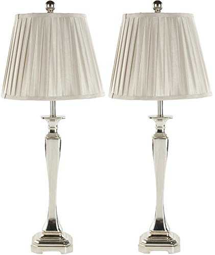 Safavieh UKL4025B-SET2 Table Lamp, Resin, Silver/Violet, 13 W, Set of 2